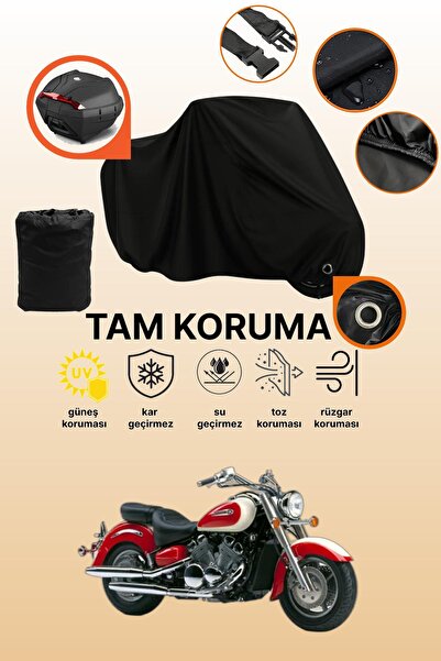 dokaca غطاء حماية أسود متوافق مع ياماها رويال ستار XVZ 1300 متوافق مع غطاء حماية المحرك