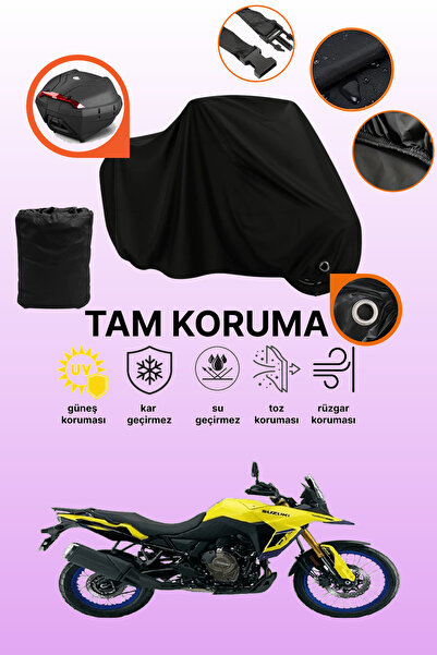 dokaca حقيبة خلفية سوداء متوافقة مع سوزوكي V-Strom 800 DE، غطاء دراجة نارية م...