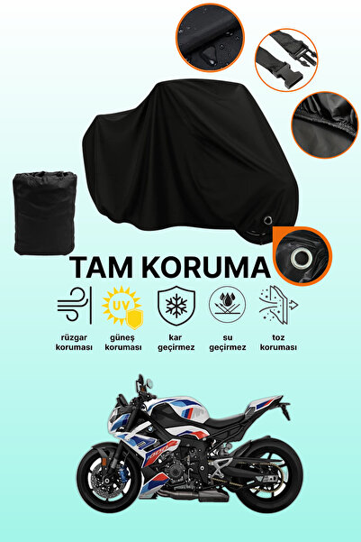 dokaca Black Compatible with Lock Bmw m 1000 R Compatible Motorcycle Tarpaulin