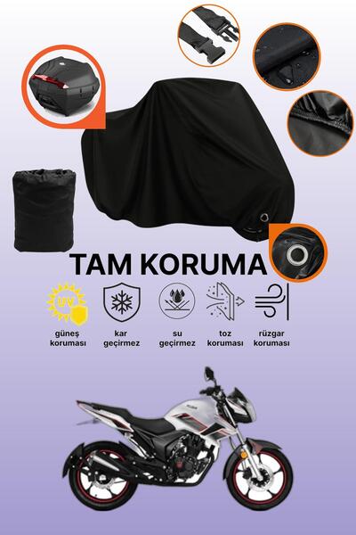 dokaca غطاء دراجة نارية متوافق مع Kuba CR1-S مع قفل أسود وحقيبة خلفية، غطاء واقي