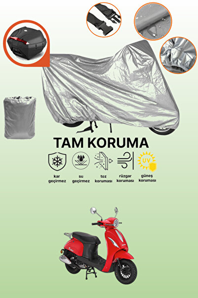 dokaca حقيبة خلفية رمادية متوافقة مع كانوني ترودون XS 125، غطاء واقي للدراجة ...