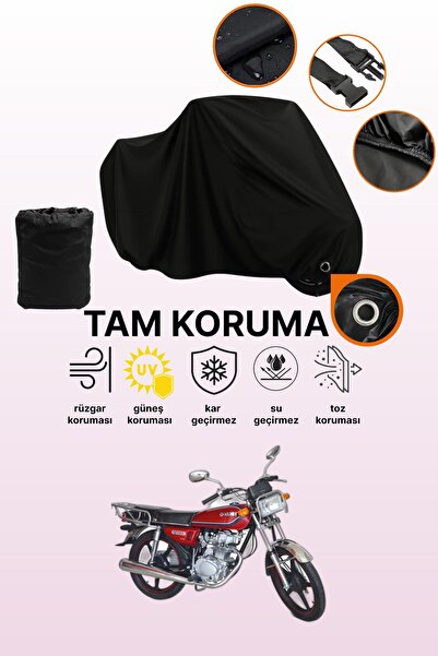 dokaca غطاء دراجة نارية متوافق مع Kuba CG 100/KM125-6، غطاء واقي أسود اللون