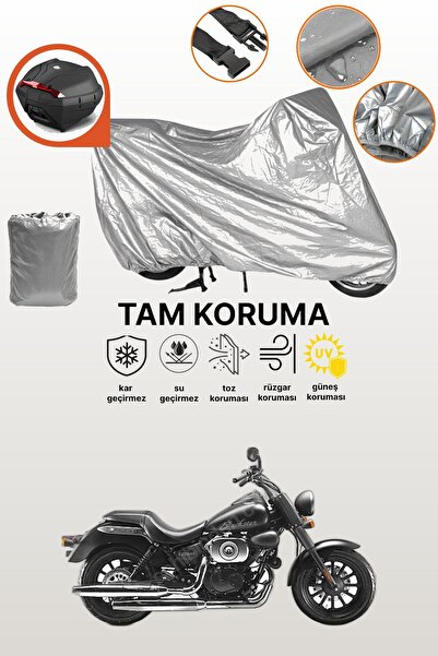 dokaca Gray Rear Bag Compatible Rks Blackster 250I Compatible Motorcycle Tarp...