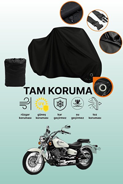 dokaca غطاء دراجة نارية متوافق مع ياماها XVS 250 دراج ستار، غطاء واقي أسود اللون