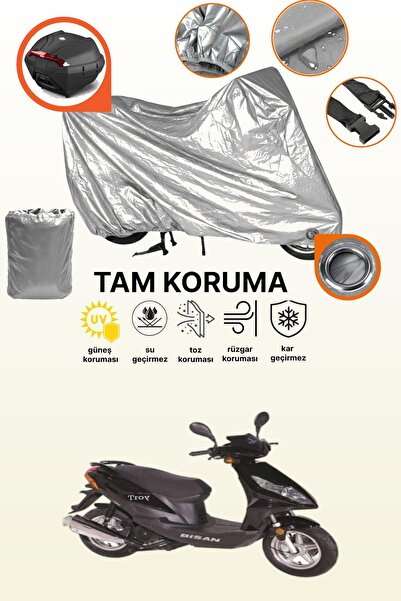 dokaca Gray Lock and Rear Bag Compatible Bisan Troy 100 Compatible Motorcycle...