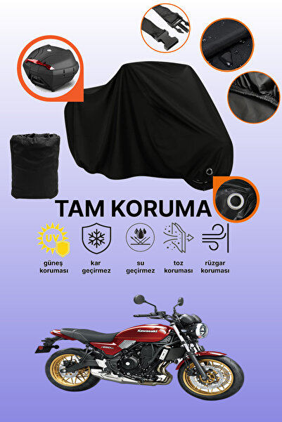 dokaca حقيبة خلفية وقفل أسود متوافقة مع دراجة نارية كاواساكي Z 650 RS، غطاء واقي