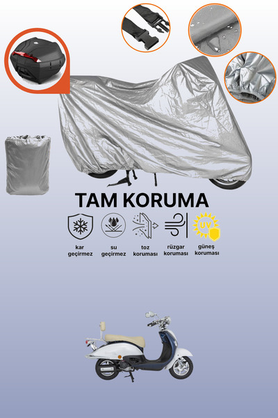 dokaca Gray Rear Bag Compatible Mondial 50 Znu Ec Compatible Motorcycle Cover...
