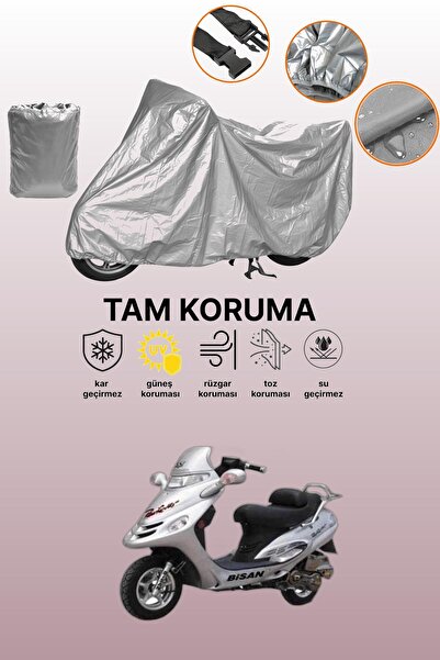 dokaca غطاء دراجة نارية رمادي متوافق مع ماركة Bisan Pacific 125، غطاء واقي، غ...