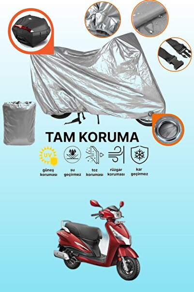 dokaca غطاء دراجة نارية متوافق مع هيرو دويت 125 مع قفل رمادي وحقيبة خلفية، غط...