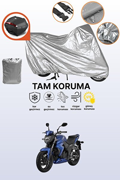 dokaca Gray Rear Bag Compatible Sym Wolf Sb 250 Ni Compatible Motorcycle Tarpaulin, Protective Cover