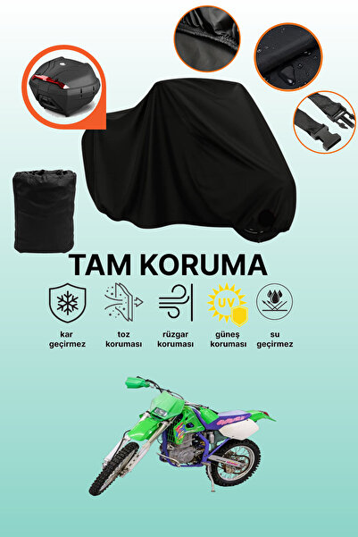 dokaca Black Rear Bag Compatible Kawasaki Klx 650 Compatible Motorcycle Tarpa...