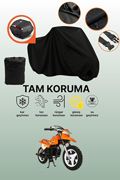dokaca Black Rear Bag Compatible Kanuni Mini 50 Compatible Motorcycle Tarpaul...