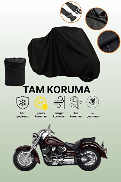dokaca غطاء محرك ياماها XVS 1100 دراج ستار أسود متوافق، غطاء واقي، غطاء للدرا...