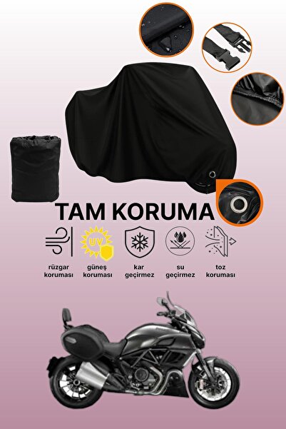 dokaca غطاء دراجة نارية متوافق مع دوكاتي ديافيل سترادا، غطاء واقي أسود اللون