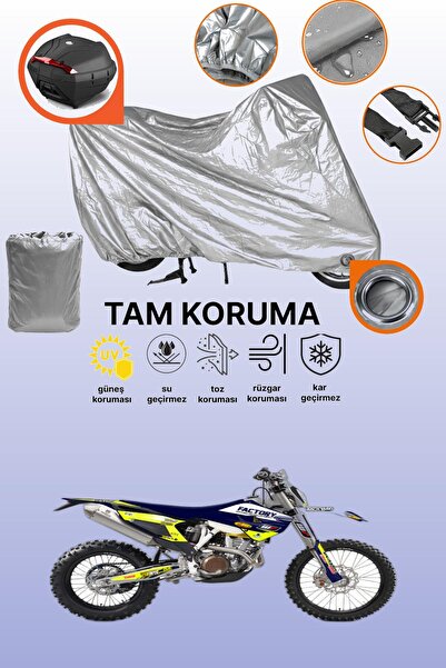 dokaca Gray Rear Bag and Lock Compatible Husqvarna Fe 250 Compatible Motorcyc...
