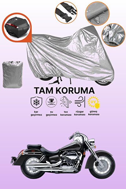 dokaca حقيبة خلفية رمادية متوافقة مع هوندا VT 750 C شادو، غطاء محرك متوافق، غ...