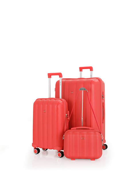 MÇS Mçs Polipropilen 3'lü Valiz Seti Büyük & Kabin & Makyaj V305