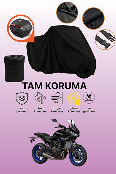 dokaca حقيبة خلفية سوداء متوافقة مع ياماها تريسر 700، غطاء دراجة نارية متوافق...