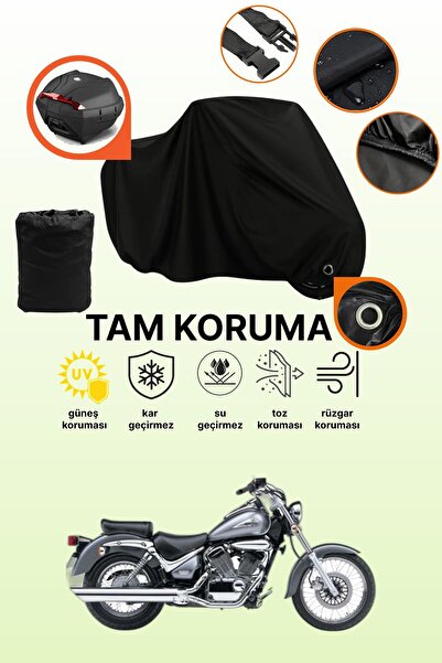 dokaca حقيبة خلفية سوداء متوافقة مع سوزوكي VL 250 Intruder، غطاء دراجة نارية ...