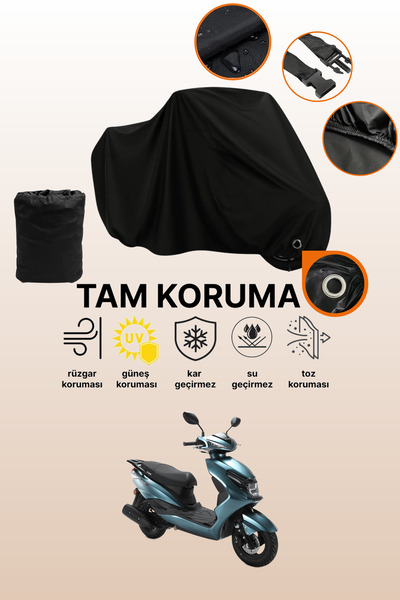 dokaca Siyah Kilit Uyumlu Kuba Space 50 Pro Uyumlu Motosiklet Brandası, Koruy...