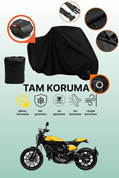 dokaca Black Lock and Tail Bag Compatible Ducati Scrambler Full Throttle Comp...