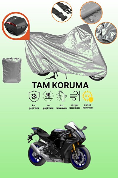 dokaca حقيبة خلفية رمادية متوافقة مع ياماها YZF R1M، غطاء واقي للدراجة النارية