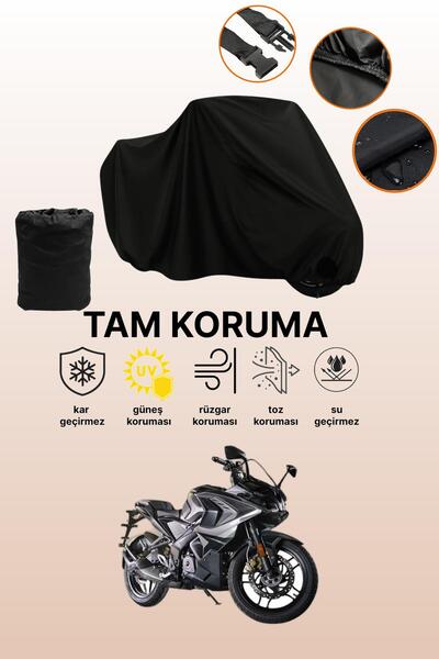 dokaca Siyah Bajaj Pulsar RS 200 Uyumlu Motor Branda, Koruyucu Örtü, Motosikl...