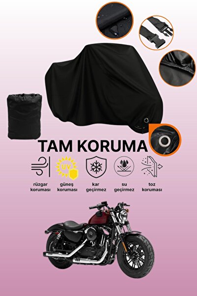 dokaca غطاء دراجة نارية متوافق مع هارلي ديفيدسون سبورتستر فورتي إيت، غطاء واقي أسود اللون