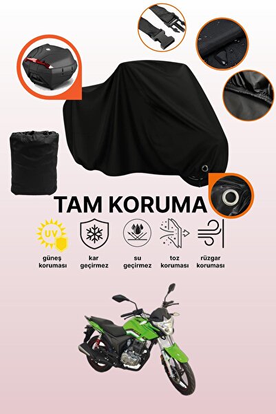 dokaca غطاء دراجة نارية متوافق مع Kuba CR1 مع قفل أسود وحقيبة خلفية، غطاء واقي