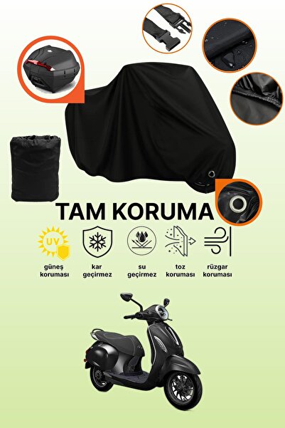 dokaca Black Lock and Tail Bag Compatible Bajaj Chetak Compatible Motorcycle ...