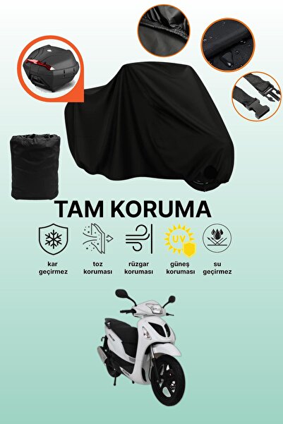 dokaca Black Rear Bag Compatible Mondial 150 Gomax Compatible Motorcycle Tarp...