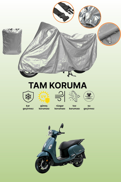 dokaca Gray Sym Fiddle Iv 125 Compatible Motorcycle Tarpaulin, Protective Cov...