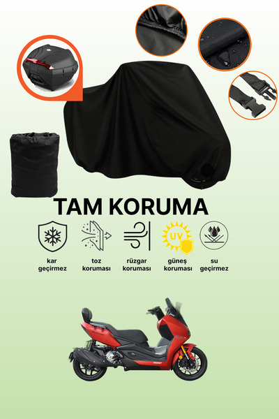 dokaca حقيبة خلفية سوداء متوافقة مع يوكي هوراكان TR250T، غطاء دراجة نارية متوافق، غطاء واقي