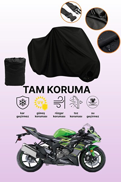 dokaca غطاء محرك متوافق مع كاواساكي نينجا ZX-6R باللون الأسود، غطاء واقي، غطا...