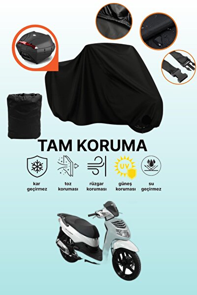 dokaca Black Rear Bag Compatible Sym Hd Evo 200 Compatible Motorcycle Tarpaul...