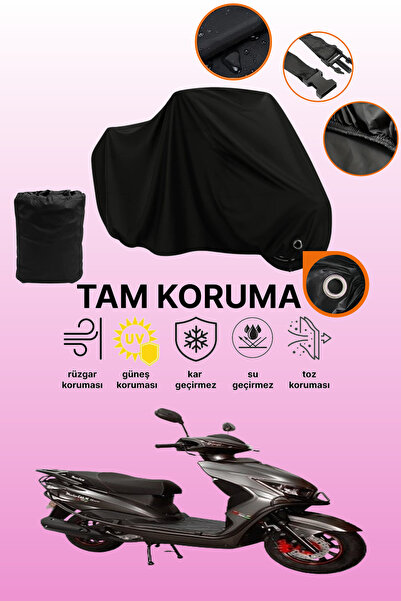 dokaca Black Lock Compatible Motolux Nirvana 50 Compatible Motorcycle Tarpaul...