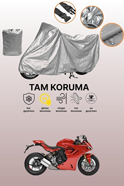 dokaca غطاء دراجة نارية رمادي اللون متوافق مع دوكاتي سوبر سبورت، غطاء واقي، غطاء للمحرك