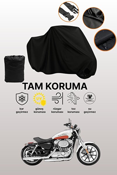dokaca غطاء دراجة نارية أسود متوافق مع هارلي ديفيدسون سبورتستر سوبر لو XL883L، غطاء واقي