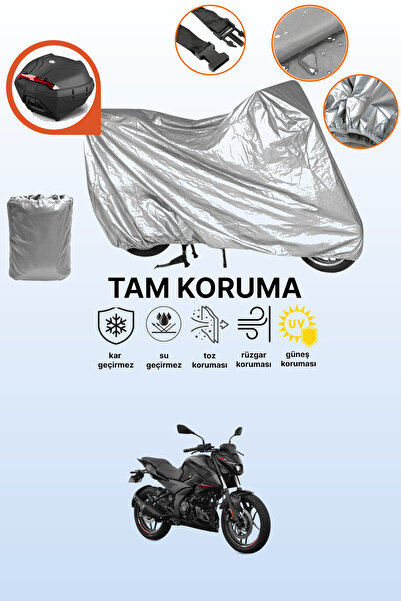 dokaca Gray Rear Bag Compatible Bajaj Pulsar N 250 Compatible Motorcycle Cove...