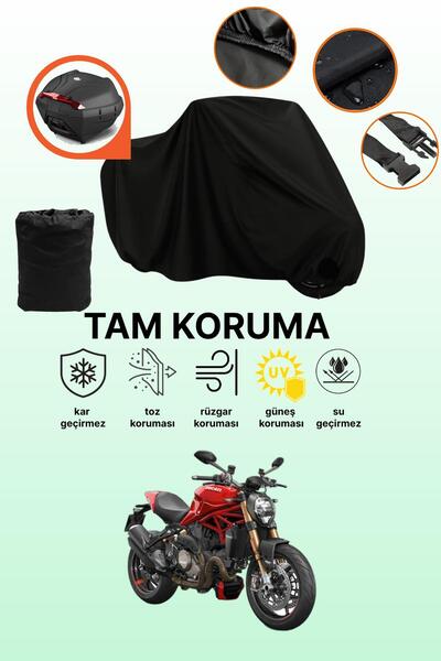 dokaca حقيبة خلفية سوداء متوافقة مع دراجة دوكاتي مونستر 1200، غطاء واقي للدرا...