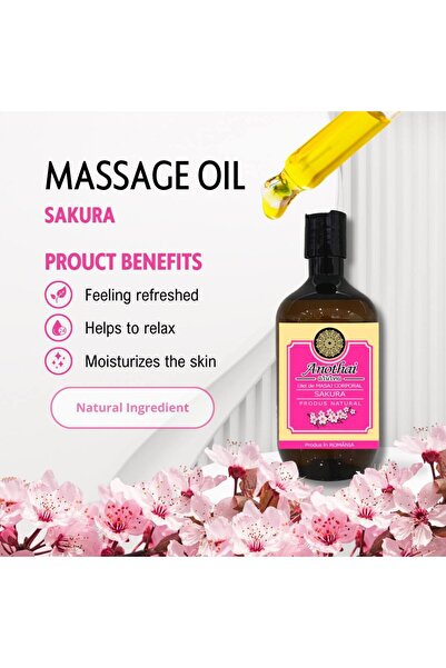 Anothai Ulei de Masaj Premium Sakura - Hidratant si Relaxant, cu Vitamina E, ...