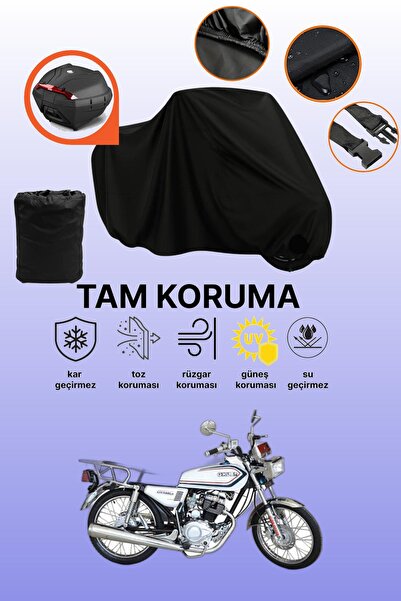 dokaca Black Rear Bag Compatible Kuba Cheetah 100R Compatible Motorcycle Tarp...