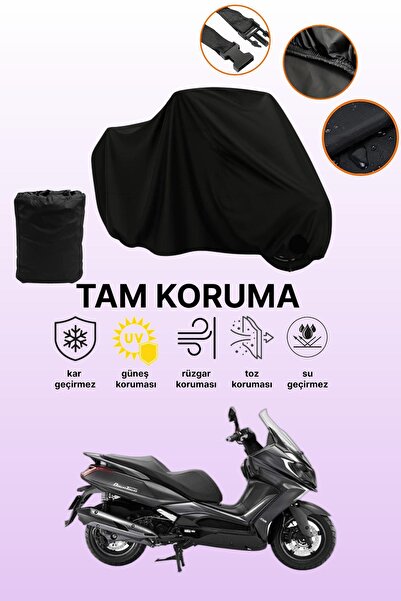 dokaca غطاء محرك كيمكو داون تاون 350i أسود متوافق مع نظام ABS، غطاء واقي، غطاء للدراجات النارية