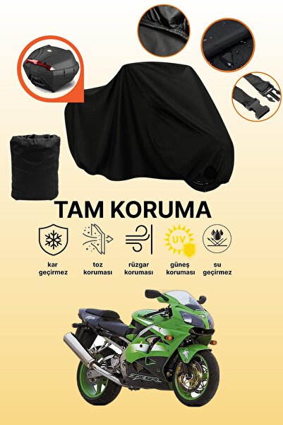 dokaca حقيبة خلفية سوداء متوافقة مع دراجة نارية Kawasaki ZX-9 R، غطاء واقي