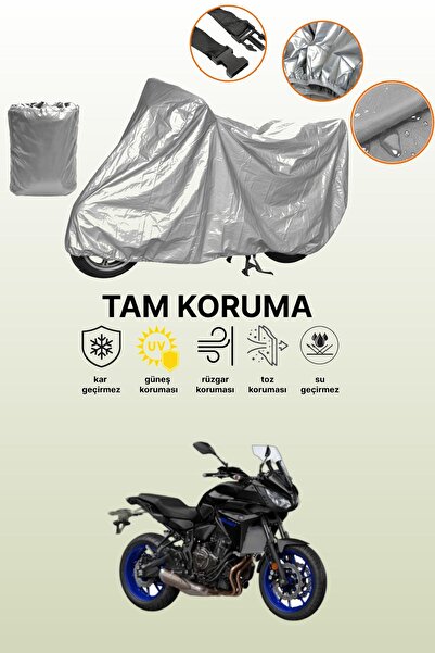 dokaca غطاء دراجة نارية رمادي متوافق مع ياماها تريسر 7، غطاء واقي، غطاء للمحرك