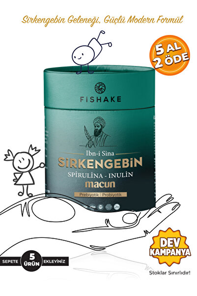 FiShake İbn-i Sina Sirkengebin Macun Spirulina ve İnülin Karışımlı Özel Prebiyotik Macun