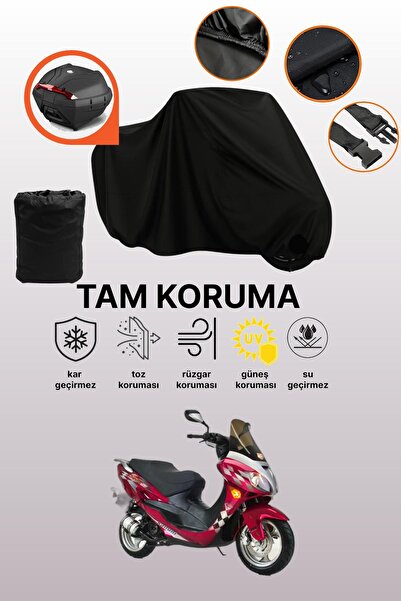 dokaca حقيبة خلفية سوداء متوافقة مع كانوني ستورم 150، غطاء واقي للدراجات النارية