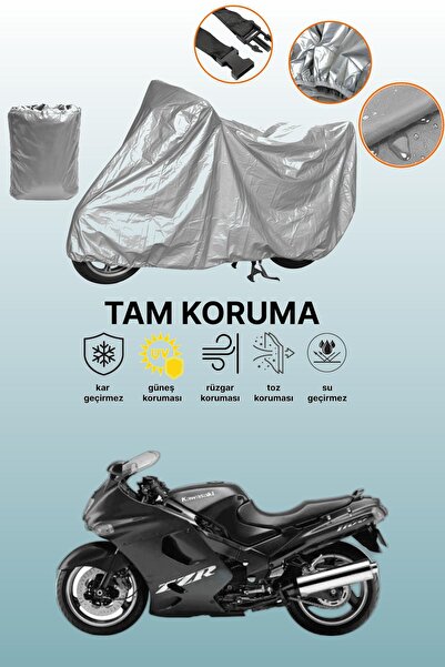 dokaca غطاء دراجة نارية متوافق مع كاواساكي ZZR 1100 باللون الرمادي، غطاء واقي...