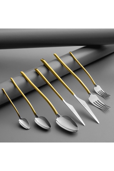 Jumbo 5500 Altın 12 Kişilik 84 Parça Çatal Kaşık Bıçak Takımı