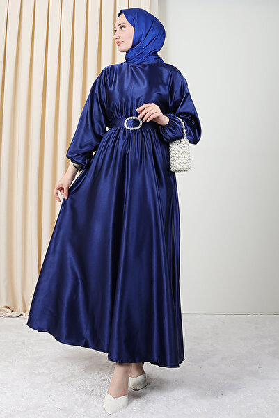 Giza Giyim Φόρεμα με μοτίβο αλυσίδας Navy Blue